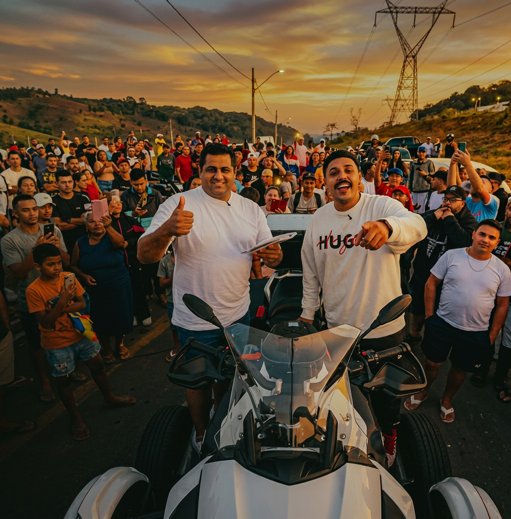 Entrega de moto para ganhador Akson